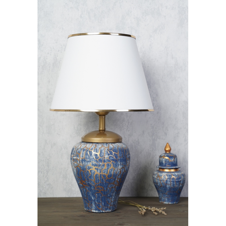 Candeeiro de mesa 1xE27/40W/230V azul/dourado