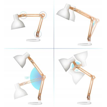 Candeeiro de mesa 1xE27/40W/230V branco