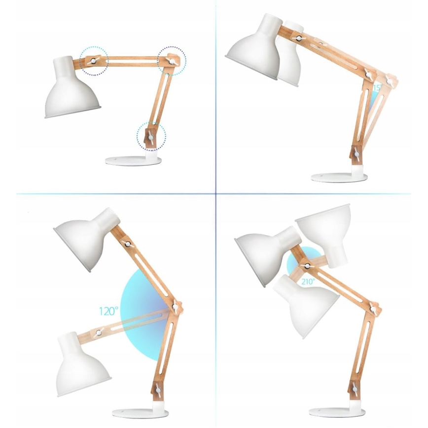 Candeeiro de mesa 1xE27/40W/230V branco