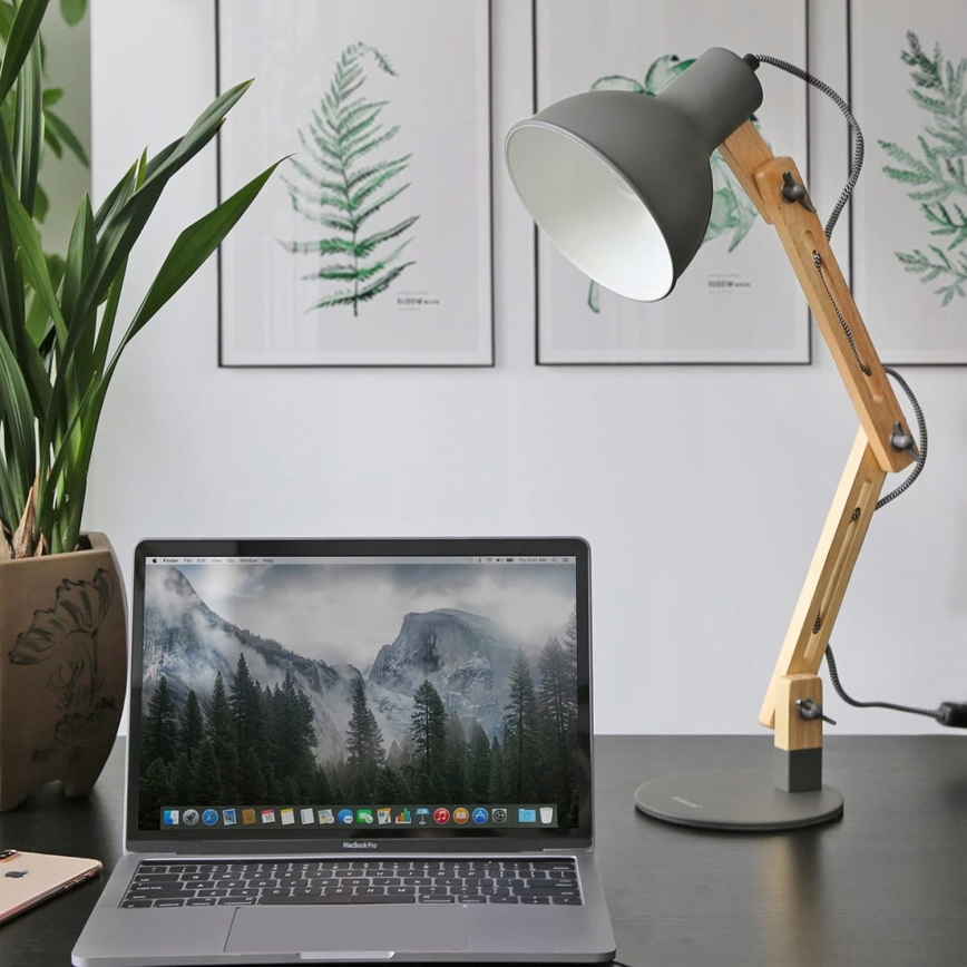 Candeeiro de mesa 1xE27/40W/230V cinzento