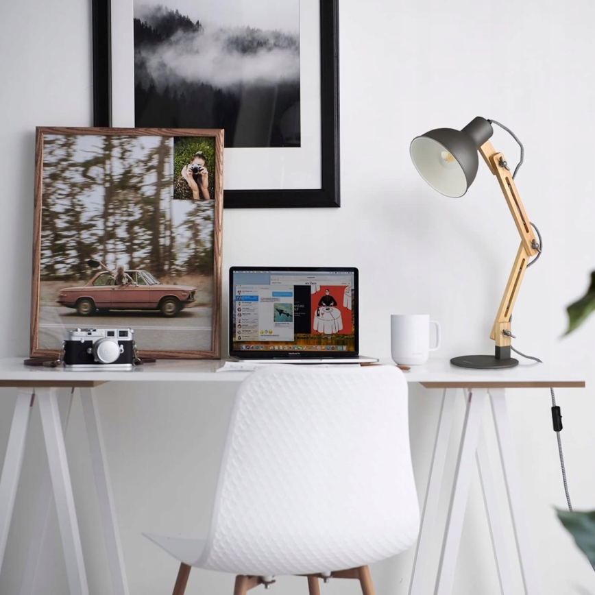 Candeeiro de mesa 1xE27/40W/230V cinzento