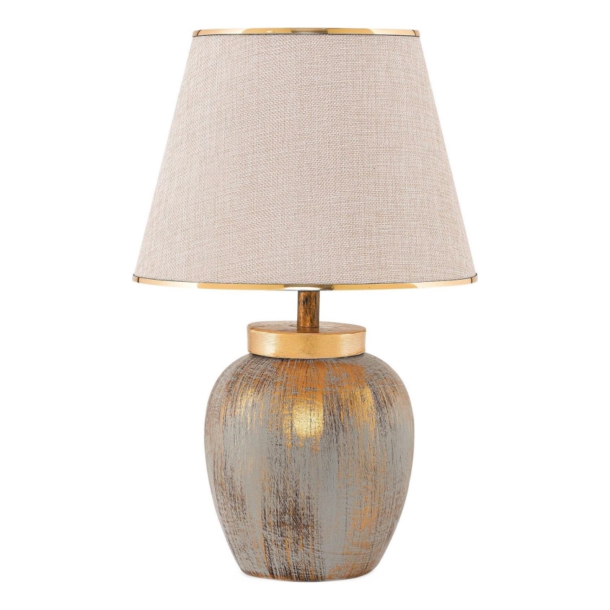 Candeeiro de mesa 1xE27/40W/230V dourado/bege