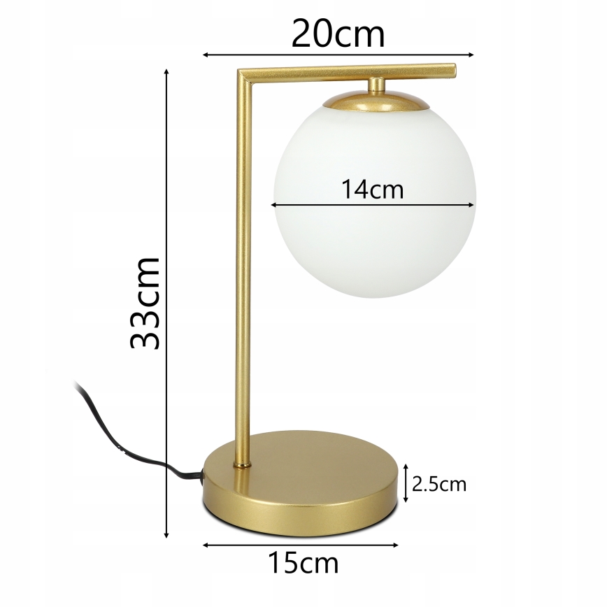 Candeeiro de mesa 1xE27/40W/230V dourado/branco