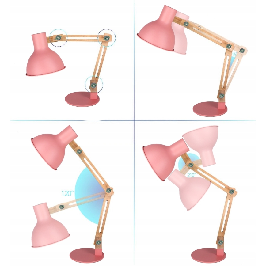 Candeeiro de mesa 1xE27/40W/230V rosa