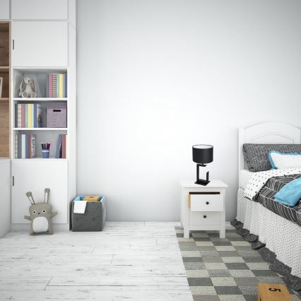 Candeeiro de mesa 1xE27/60W/230V 45 cm preto/branco