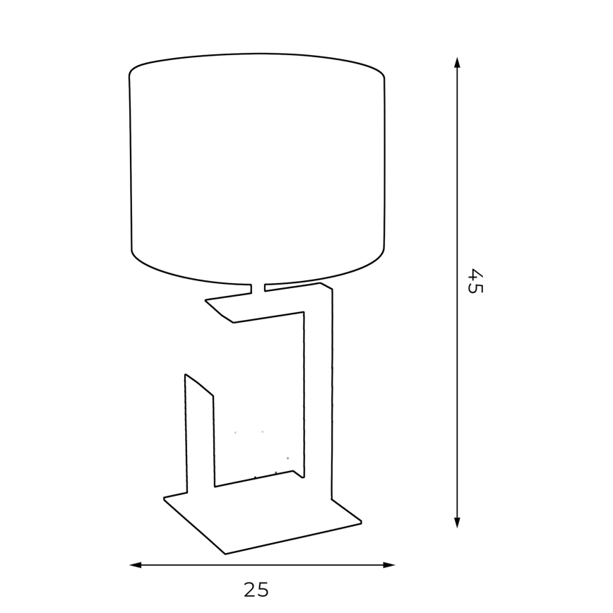 Candeeiro de mesa 1xE27/60W/230V 45 cm preto/dourada