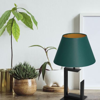Candeeiro de mesa 1xE27/60W/230V 45 cm verde/dourada