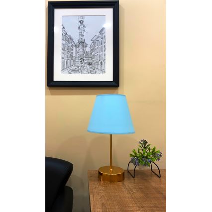 Candeeiro de mesa 1xE27/60W/230V azul/cobre