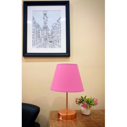 Candeeiro de mesa 1xE27/60W/230V rosa/cobre