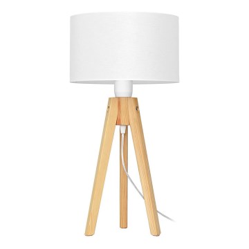 Candeeiro de mesa ALBA 1xE27/15W/230V branco/pinho