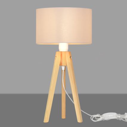 Candeeiro de mesa ALBA 1xE27/15W/230V branco/pinho