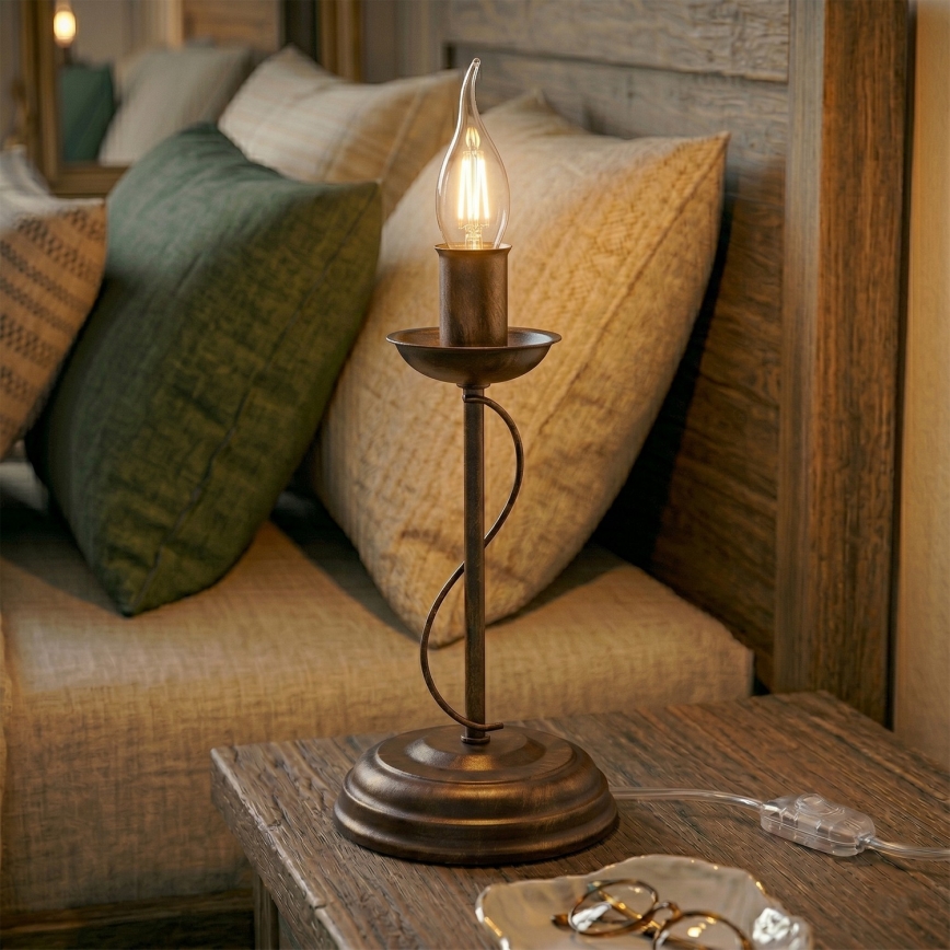 Candeeiro de mesa ANTON 1xE14/60W/230V bronze