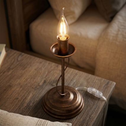 Candeeiro de mesa ANTON 1xE14/60W/230V bronze
