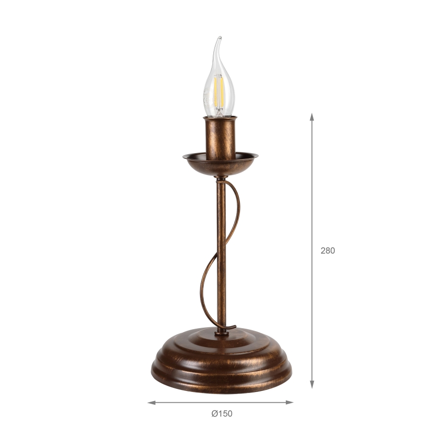 Candeeiro de mesa ANTON 1xE14/60W/230V bronze