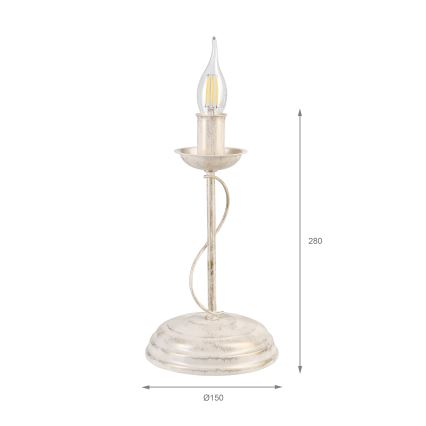 Candeeiro de mesa ANTON 1xE14/60W/230V pátina branca