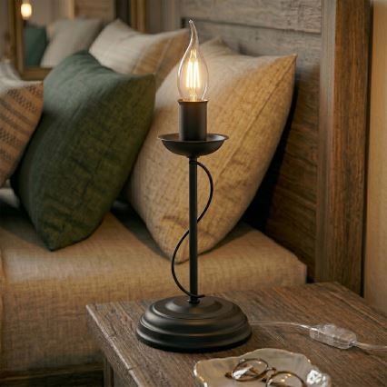 Candeeiro de mesa ANTON 1xE14/60W/230V preto