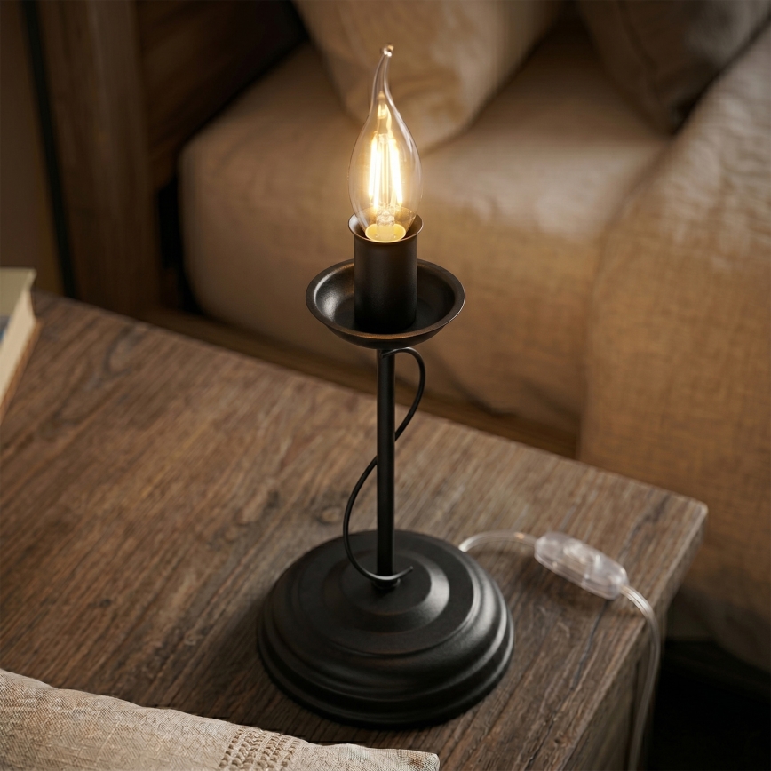 Candeeiro de mesa ANTON 1xE14/60W/230V preto