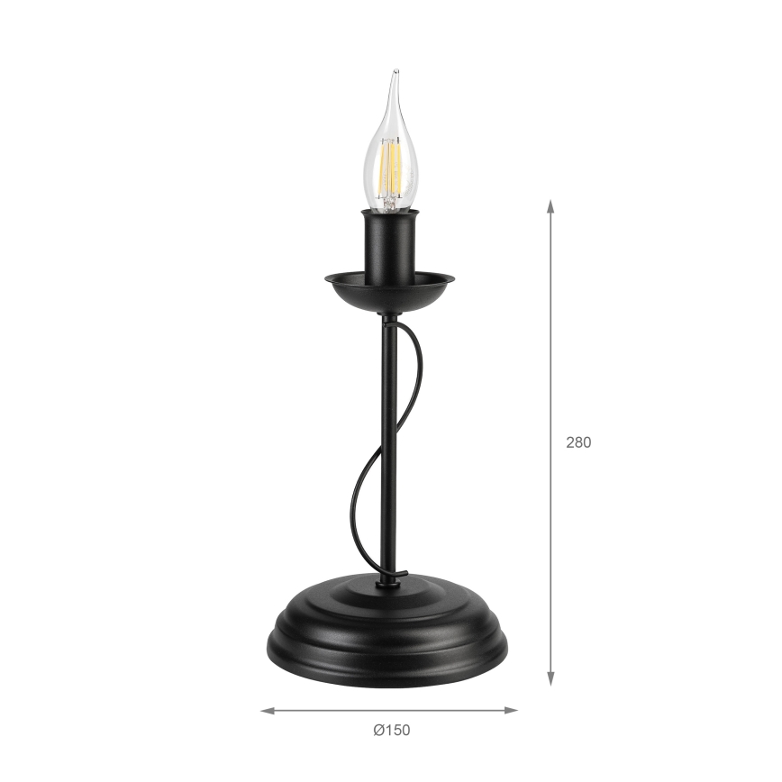 Candeeiro de mesa ANTON 1xE14/60W/230V preto