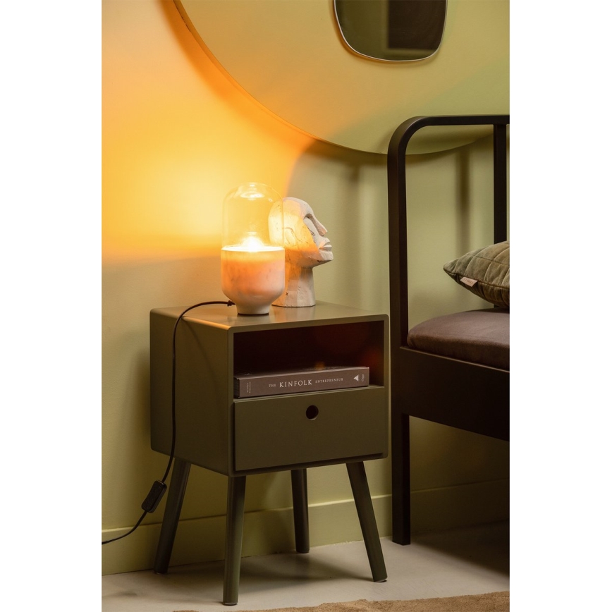 Candeeiro de mesa ASEL 1xE27/25W/230V mármore branco