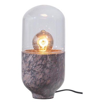 Candeeiro de mesa ASEL 1xE27/25W/230V mármore cinzento/castanho