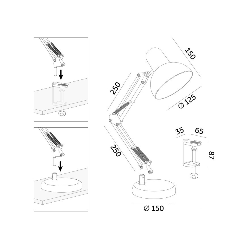 Candeeiro de mesa AURIQ 1xE27/60W/230V rosa