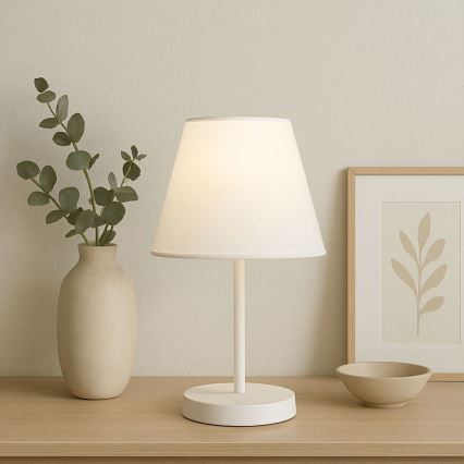 Candeeiro de mesa AYD 1xE27/40W/230V branco