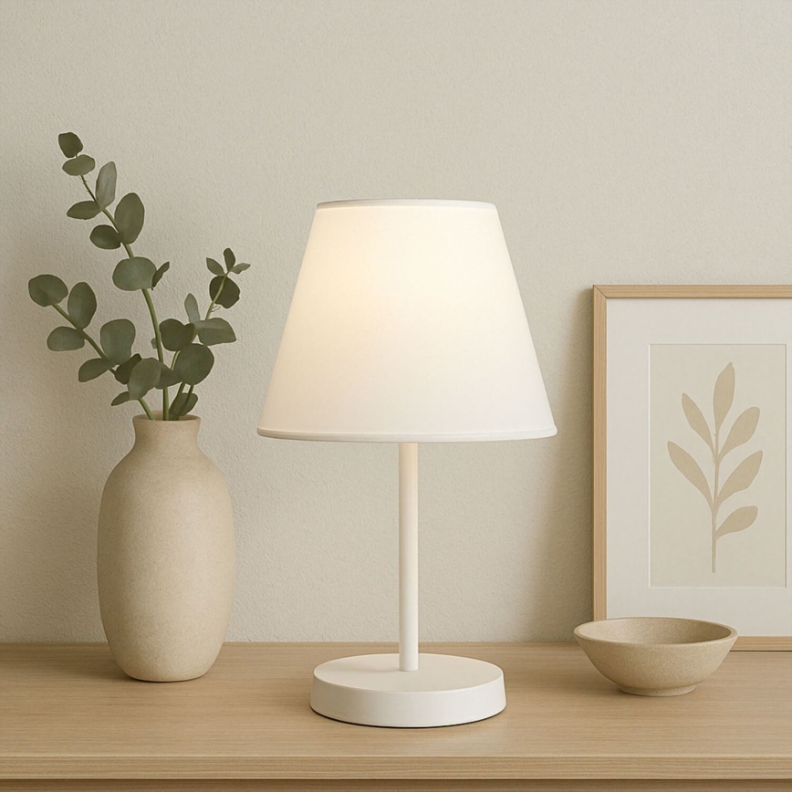 Candeeiro de mesa AYD 1xE27/40W/230V branco