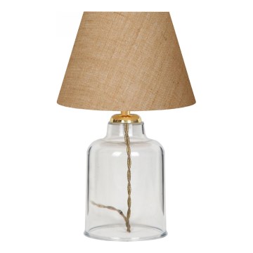 Candeeiro de mesa AYD 1xE27/40W/230V castanho/transparente