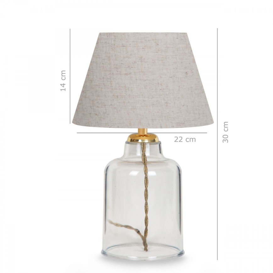 Candeeiro de mesa AYD 1xE27/40W/230V cinzento/transparente