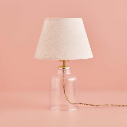 Candeeiro de mesa AYD 1xE27/40W/230V creme/transparente