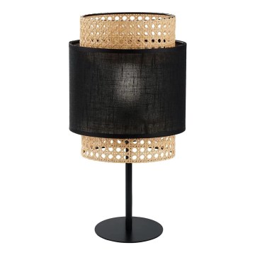 Candeeiro de mesa BOHO 1xE27/15W/230V preto/rattan