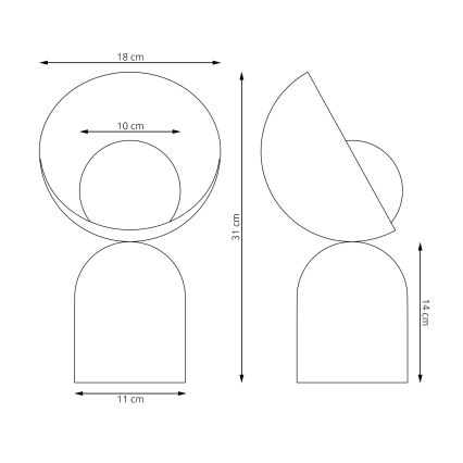 Candeeiro de mesa BOTO 1xG9/8W/230V cinzento