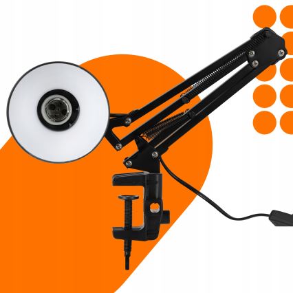 Candeeiro de mesa com clipe 1xE27/60W/230V preto