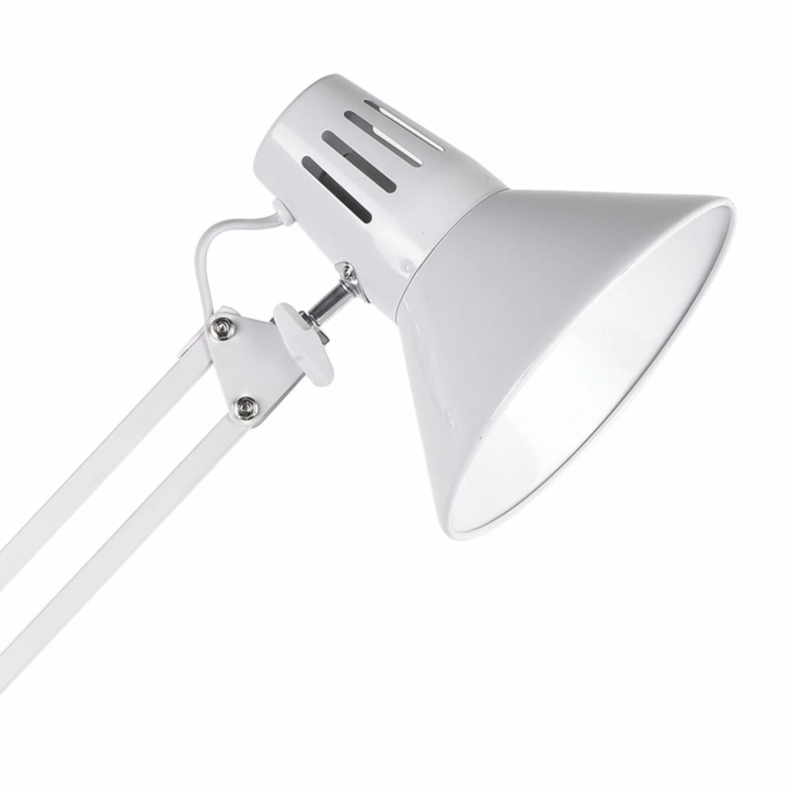 Candeeiro de mesa com clipe WORKER 1xE27/10W/230V branco
