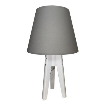Candeeiro de mesa CONE 1xE27/60W/230V branco/cinzento