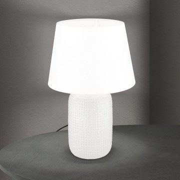 Candeeiro de mesa CORAL 1xE27/40W/230V cerâmica/branco