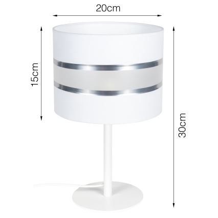 Candeeiro de mesa CORAL 1xE27/60W/230V branco