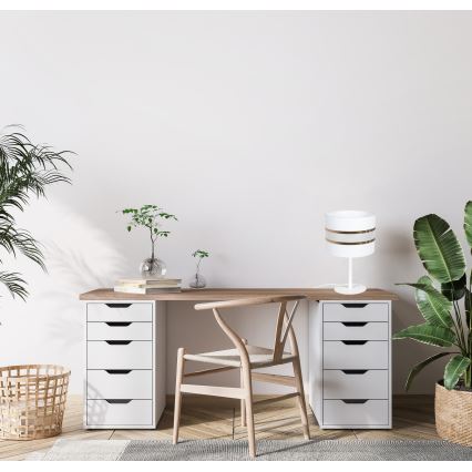 Candeeiro de mesa CORAL 1xE27/60W/230V branco