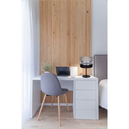 Candeeiro de mesa CORAL 1xE27/60W/230V preto/cinzento