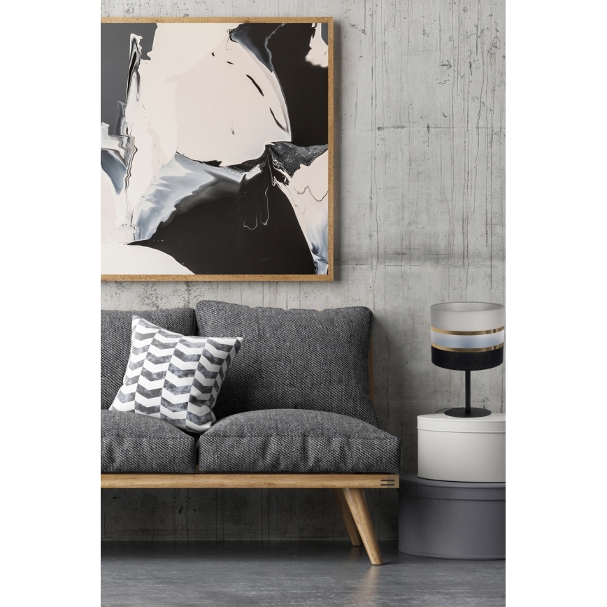 Candeeiro de mesa CORAL 1xE27/60W/230V preto/cinzento