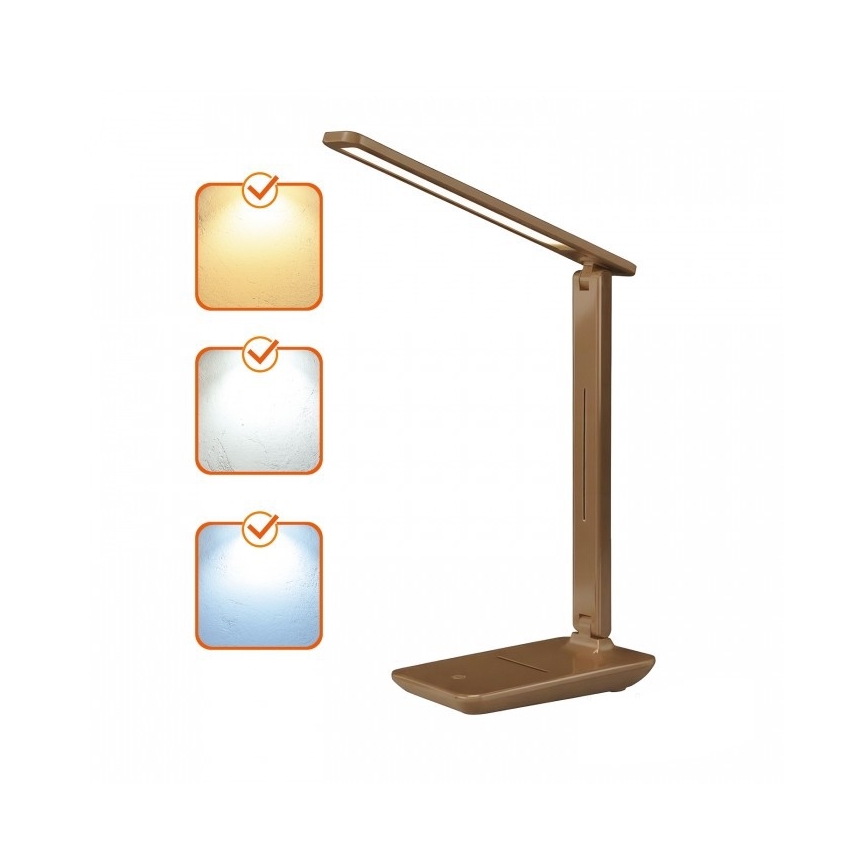 Candeeiro de mesa dimerizável LED NOBLITE N LED/7W/230V 3000/4000/6500K castanho