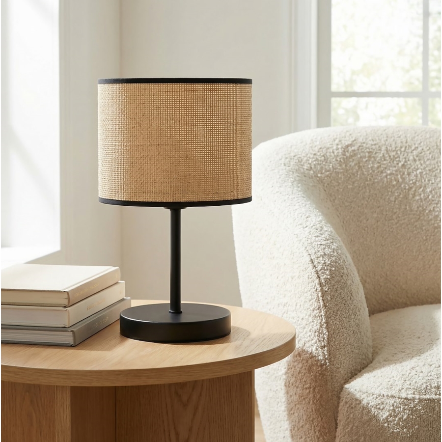 Candeeiro de mesa ECO 1xE27/15W/230V bege/rattan