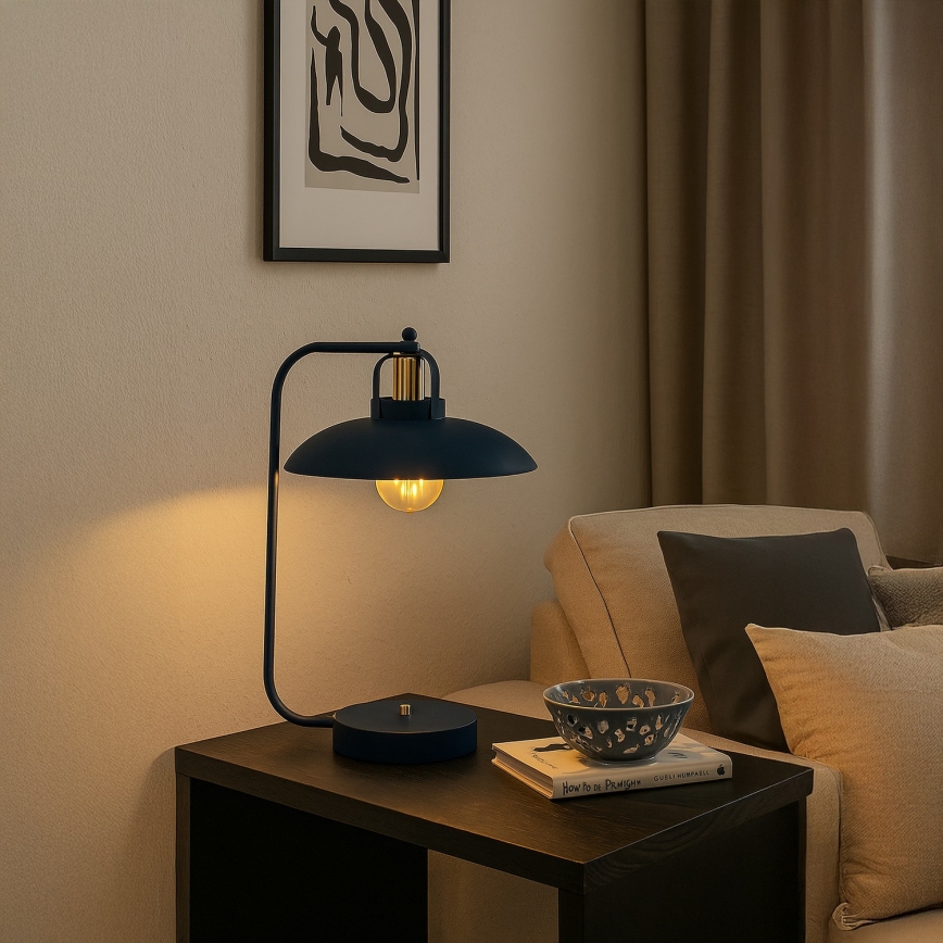 Candeeiro de mesa FELIX 1xE27/60W/230V azul