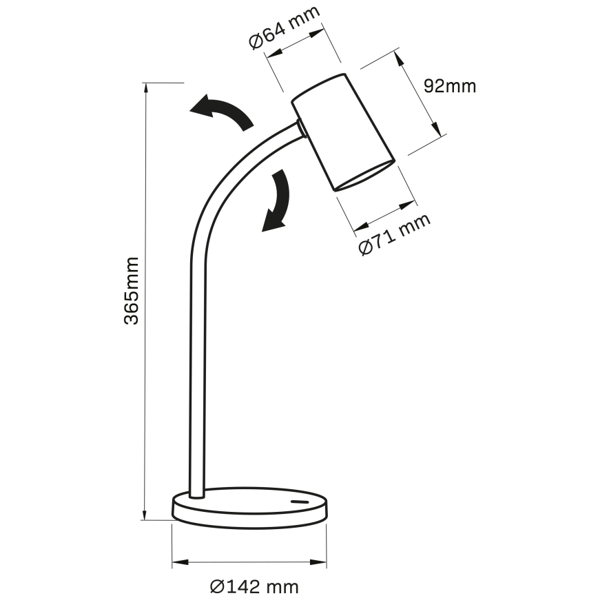 Candeeiro de mesa FELIX 1xGU10/9W/230V preto