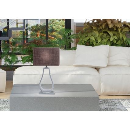 Candeeiro de mesa FEMO 1xE14/40W/230V cinzento/castanho