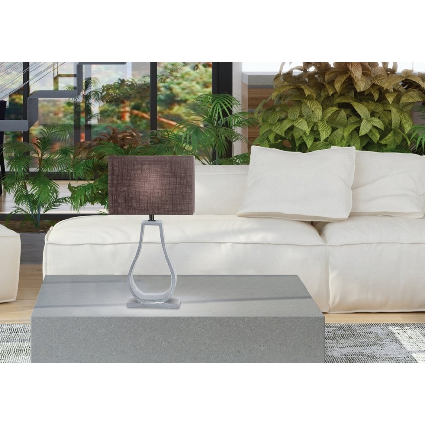 Candeeiro de mesa FEMO 1xE14/40W/230V cinzento/castanho