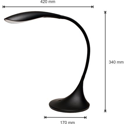 Candeeiro de mesa fosco LED VELA LED/6,5W/230V preto antigo