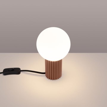 Candeeiro de mesa HALO 1xG9/8W/230V diâmetro 12 cm castanho