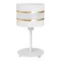 Candeeiro de mesa HELEN 1xE27/15W/230V branco/dourado