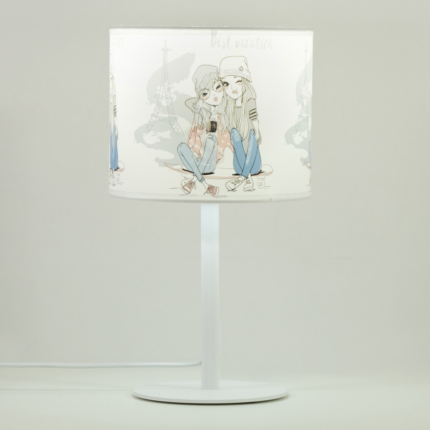 Candeeiro de mesa infantil GIRLS VIBES, 1xE27/60W/230V, diâmetro 18 cm, Paris
